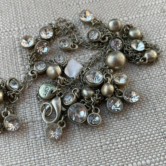 Loft Women Necklace Crystals Accent Fashion Jewelry Gold Tone Necklace - Picture 5 of 12